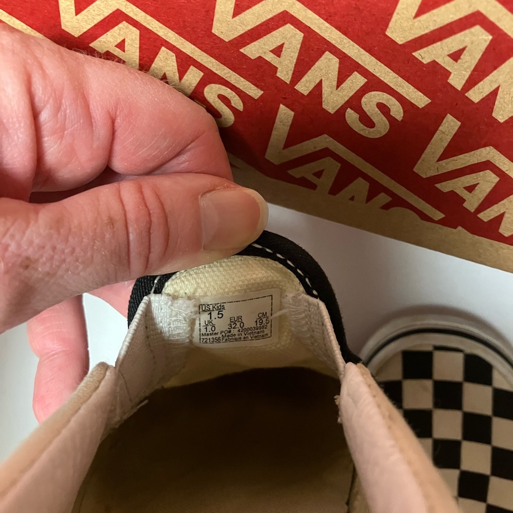 Vans Classic Slip-On Checkerboard Blk/Wht US sz 1.5 Kids